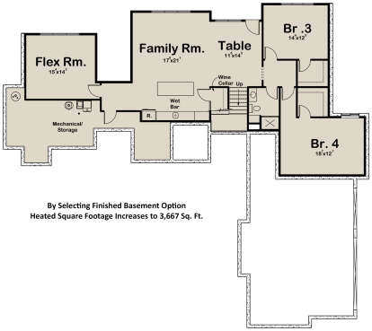 Basement for House Plan #1935-00008