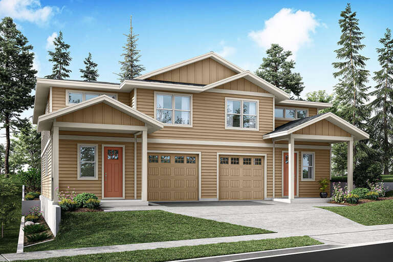 House Plan House Plan #32333 Angled Front Elevation