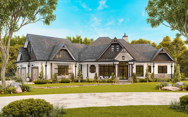 House Plan House Plan #32334 Angled Front Elevation
