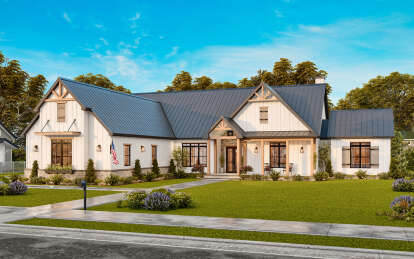 Modern Farmhouse House Plan #699-00401 Elevation Photo