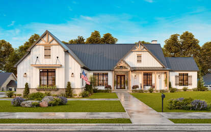 Modern Farmhouse House Plan #699-00401 Elevation Photo