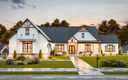 Modern Farmhouse House Plan #699-00401 Elevation Photo