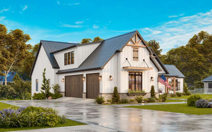 Modern Farmhouse House Plan #699-00401 Elevation Photo