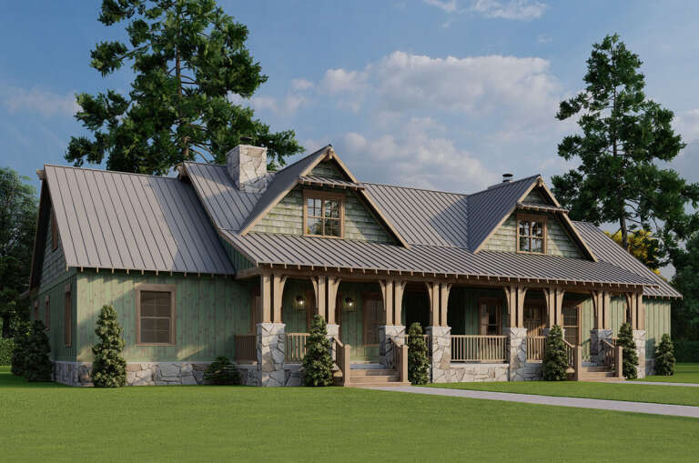 House Plan House Plan #32339 Angled Front Elevation