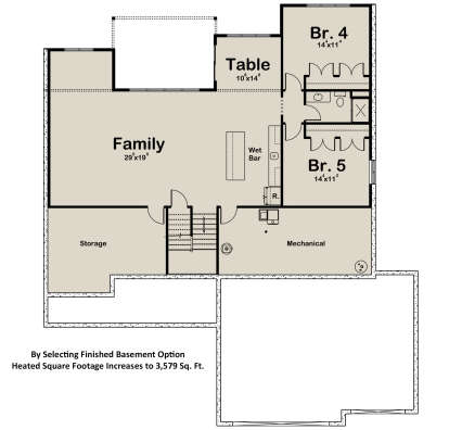 Basement for House Plan #1935-00013