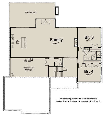 Basement for House Plan #1935-00014