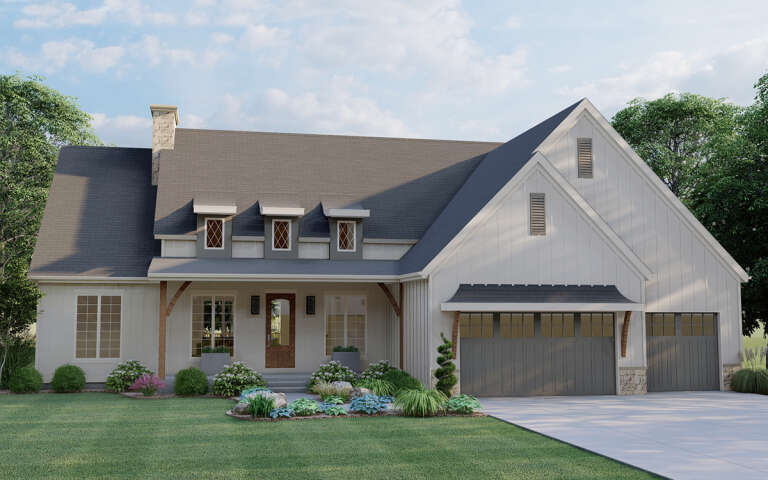 House Plan House Plan #32344 Angled Front Elevation