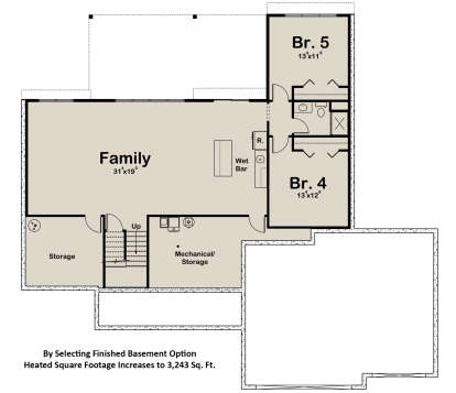 Basement for House Plan #1935-00015