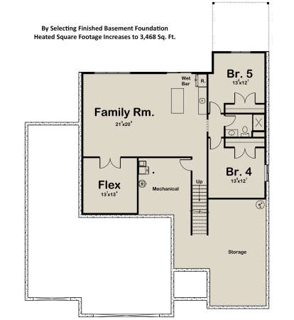 Basement for House Plan #1935-00018