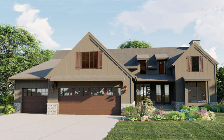 House Plan House Plan #32348 Angled Front Elevation