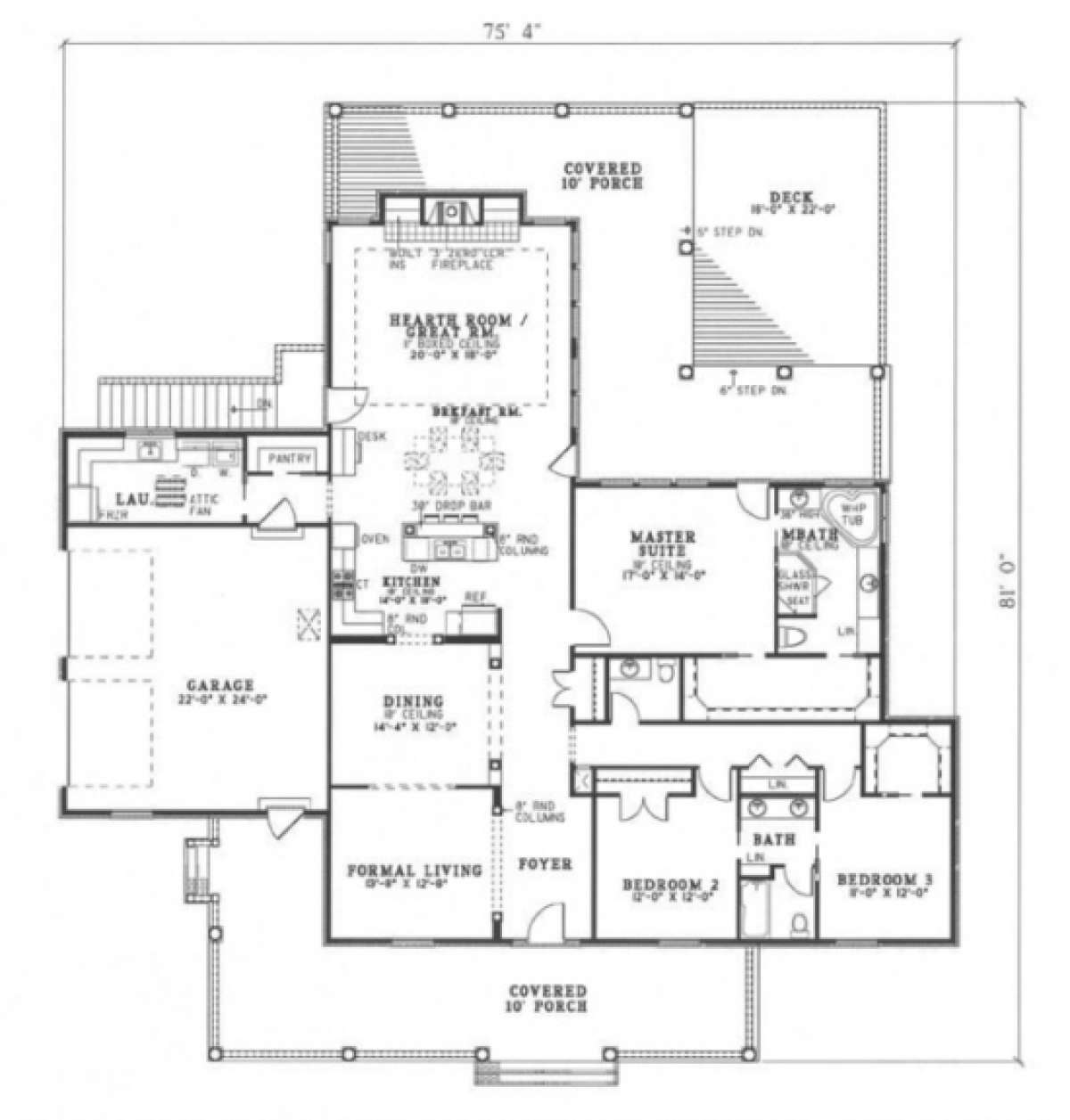 First Floor for House Plan #110-00121
