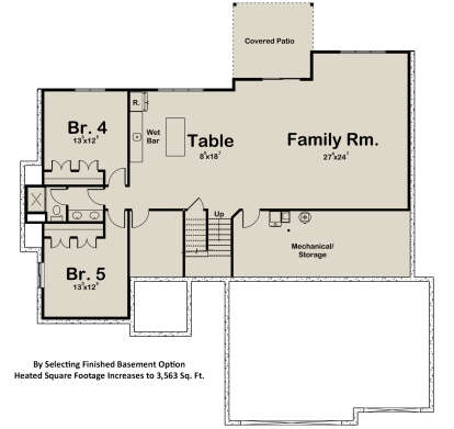 Basement for House Plan #1935-00021