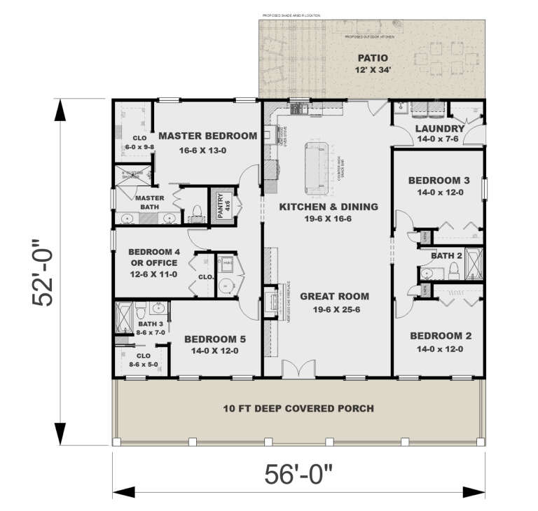 House Plan House Plan #32354 Drawing 1