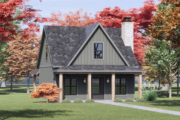 House Plan House Plan #32361 Angled Front Elevation