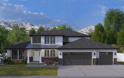Modern Transitional House Plan #2802-00342 Elevation Photo