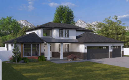 Modern Transitional House Plan #2802-00342 Elevation Photo