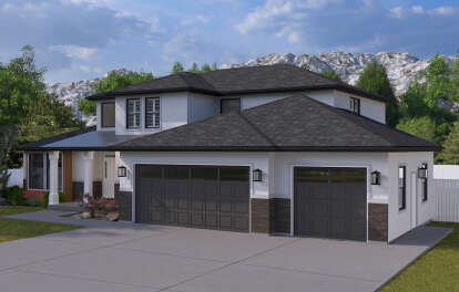 Modern Transitional House Plan #2802-00342 Elevation Photo