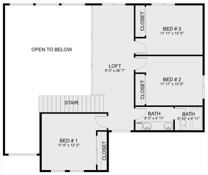 Second Floor for House Plan #2802-00342
