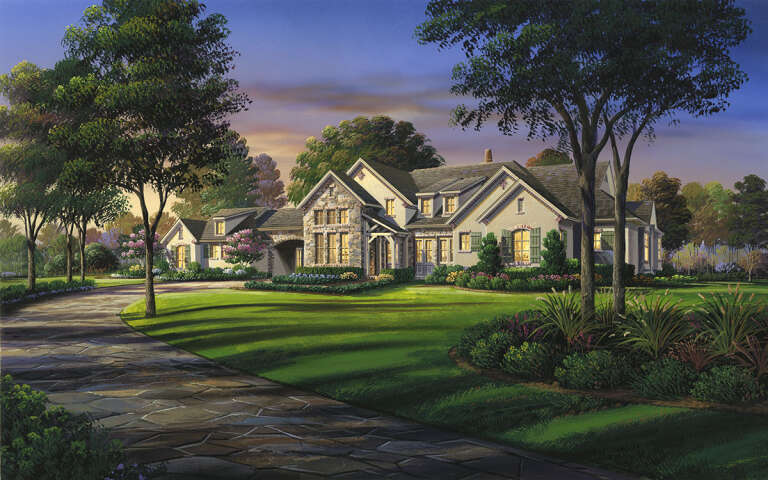 House Plan House Plan #32364 Angled Front Elevation
