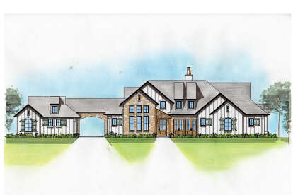European House Plan #5251-00001 Elevation Photo
