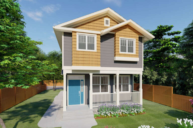 House Plan House Plan #32367 Angled Front Elevation