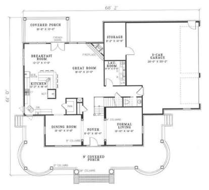 Floorplan 1 for House Plan #110-00123