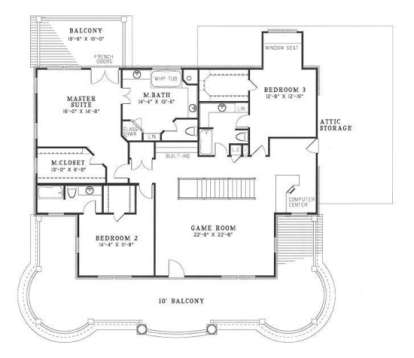 Second Floor for House Plan #110-00123