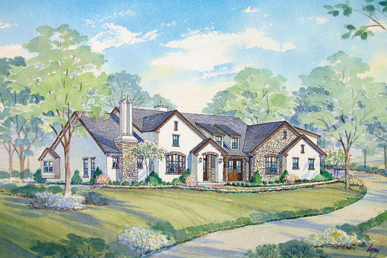 House Plan House Plan #32378 Angled Front Elevation