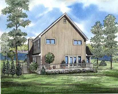 Lake Front House Plan #110-00124 Elevation Photo