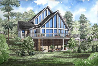 Lake Front House Plan #110-00124 Elevation Photo