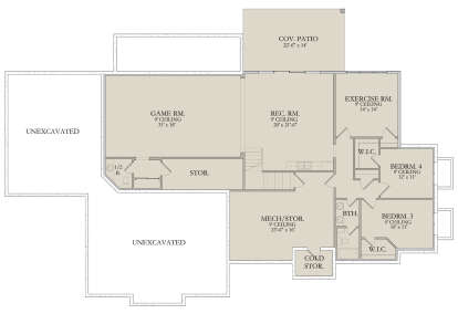 Basement for House Plan #6422-00100