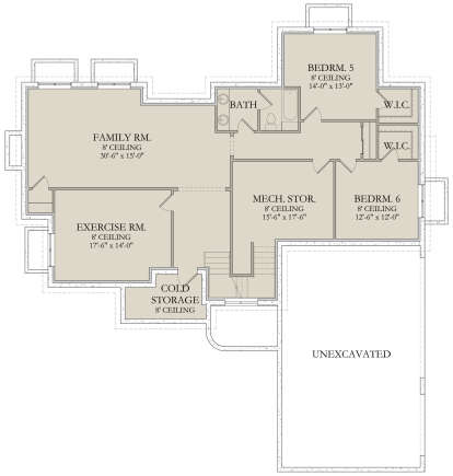 Basement for House Plan #6422-00101
