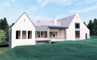 Modern Transitional House Plan #6422-00102 Elevation Photo