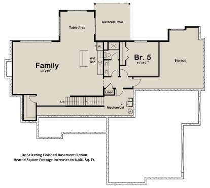 Basement for House Plan #1935-00025