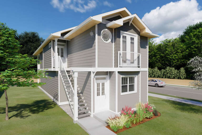 House Plan House Plan #32389 Angled Front Elevation