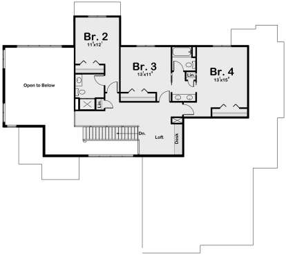 Second Floor for House Plan #1935-00028