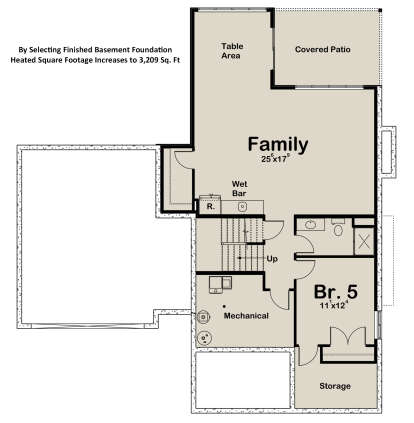 Basement for House Plan #1935-00030