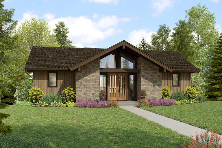 House Plan House Plan #32397 Angled Front Elevation