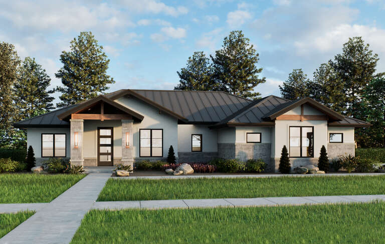 House Plan House Plan #32405 Angled Front Elevation