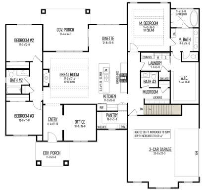 Main Floor w/ Basement Stairs Location for House Plan #8244-00006