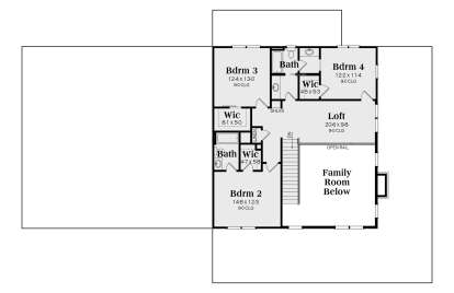 Second Floor for House Plan #009-00430