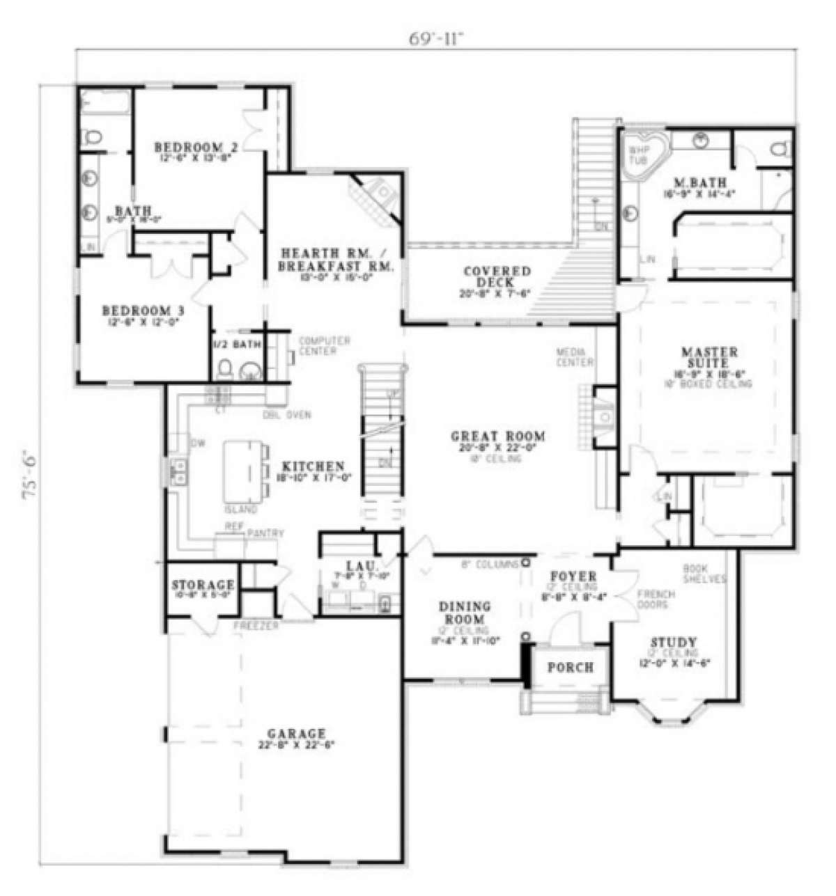 Floorplan 1 for House Plan #110-00127
