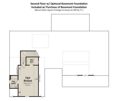 Second Floor w/ Optional Basement Foundation for House Plan #009-00431