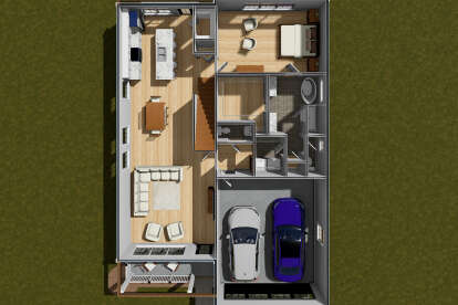 Overhead First Floor for House Plan #4848-00446