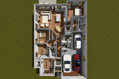 Overhead First Floor for House Plan #4848-00447