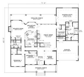 Floorplan 1 for House Plan #110-00128