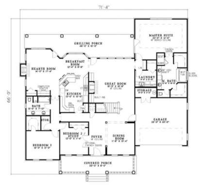 Floorplan 1 for House Plan #110-00128