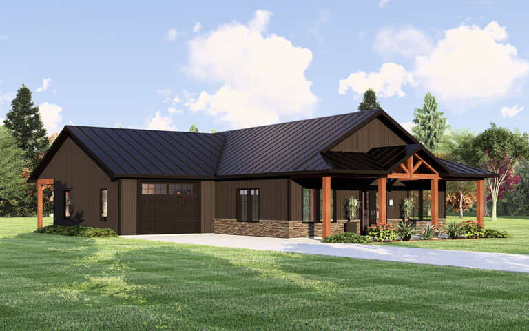 House Plan House Plan #32422 Angled Front Elevation