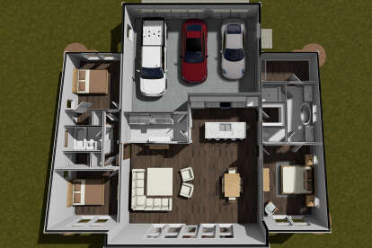 Overhead First Floor for House Plan #4848-00450