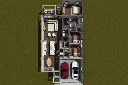 Overhead First Floor for House Plan #4848-00451